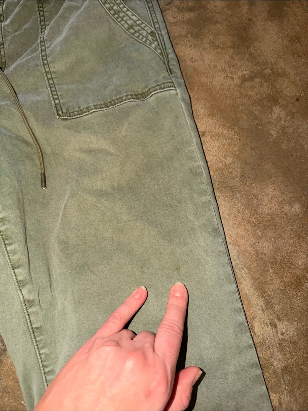 American Eagle Size 12 Short Green Utility Cargo Jogger Pants Stretch Drawstring - Picture 15 of 15